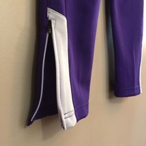 NIKE DRI FIT ANKLE ZIP CROPPED WORKOUT PANT PURPLE - Picture 2 of 8